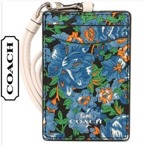 Coach Floral Card Holder Lanyard